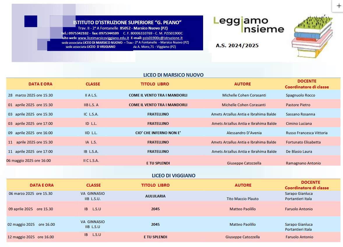 Programmazione Leggiamo insieme! 24-25