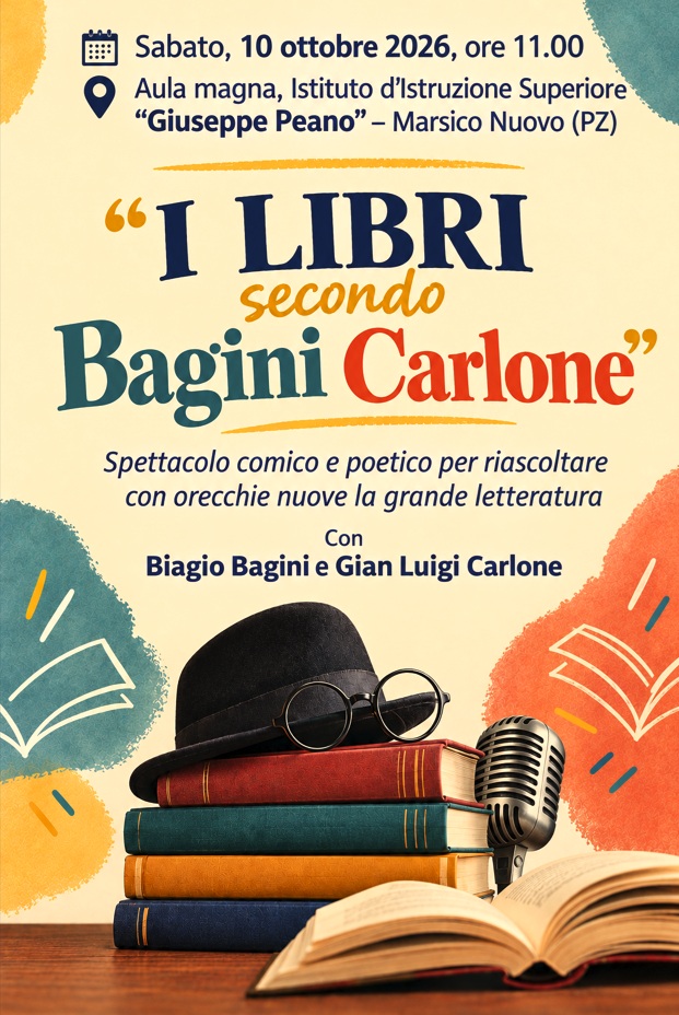 Spettacolo “I LIBRI secondo Bagini Carlone” – 10 ottobre 2026