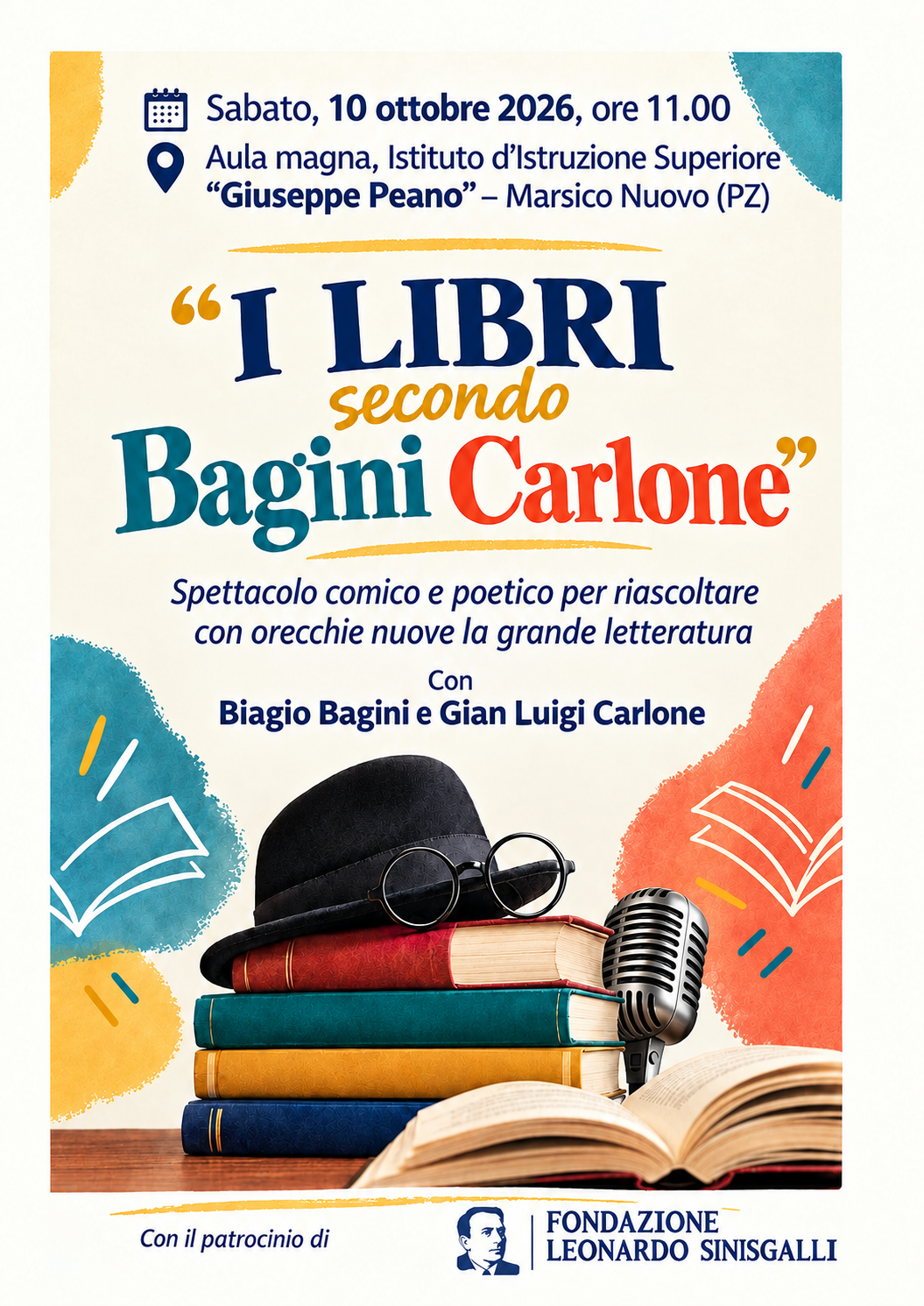 Spettacolo “I LIBRI secondo Bagini Carlone” – 10 ottobre 2026